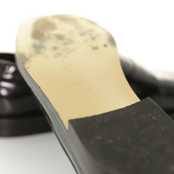 Everlane The Penny Loafer Shiny Black Leather Square Toe Slip On Womens 9M - Picture 7 of 9